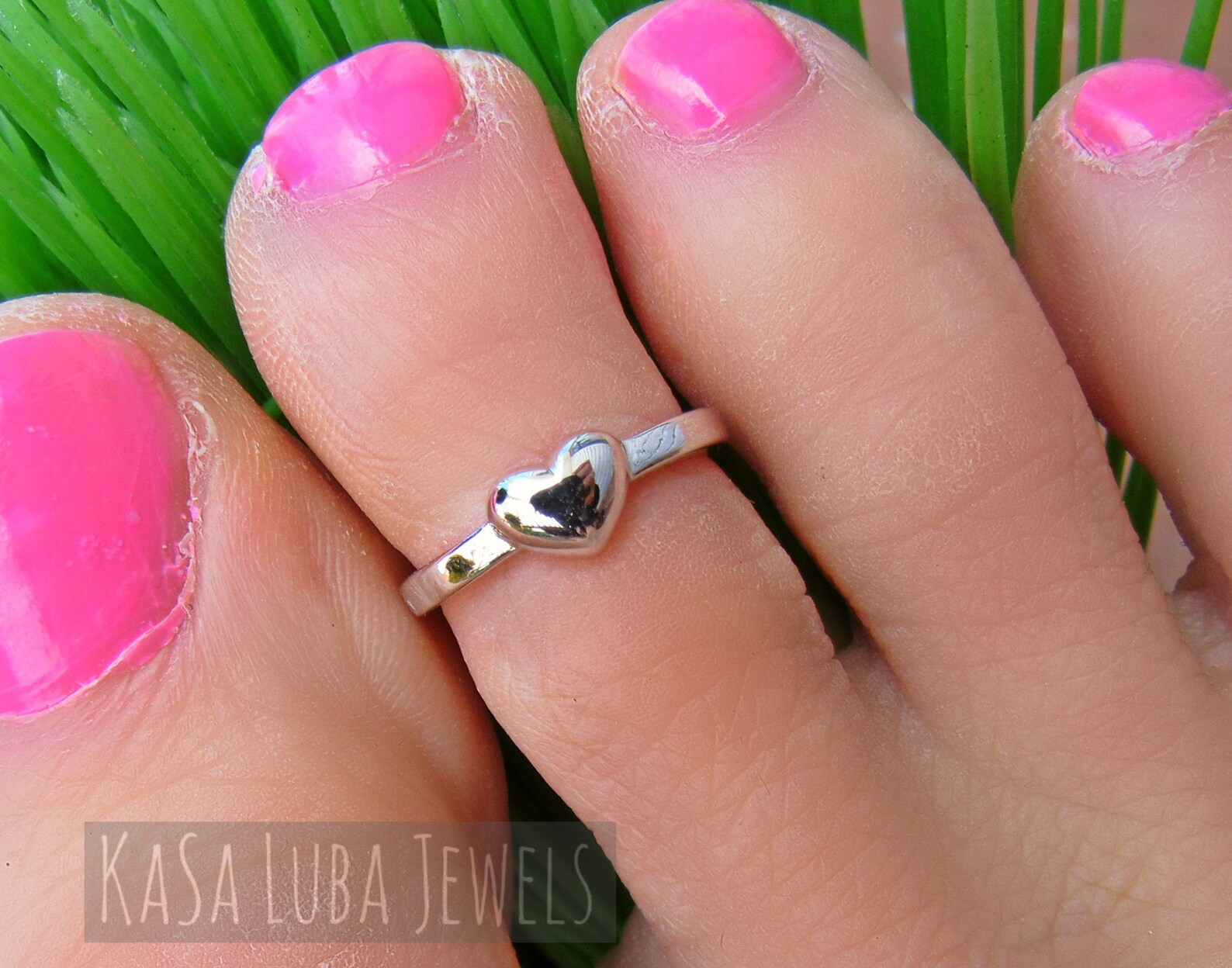 Heart love toe ring solid silver toering gifts for her Etsy