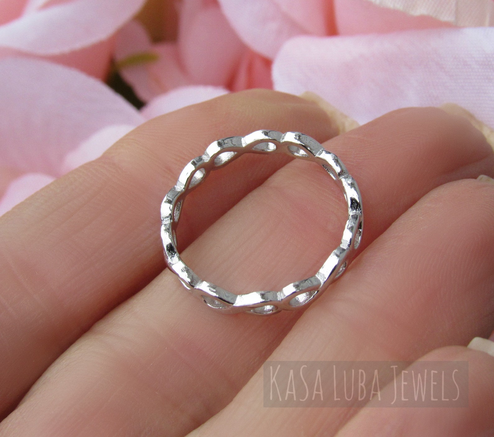 thumbnail image 2 of Sterling Silver 925 Eternity Infinity Anniversary Ring – 1.69 Ctw CZ – Clear White 2 of 6