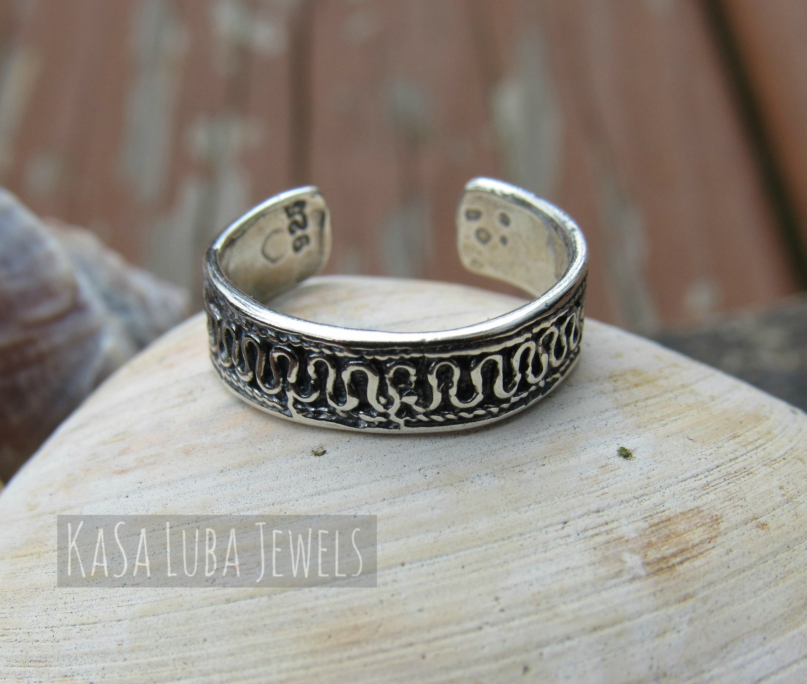 Silver Wave Toe Ring, Silver Toe Ring - Sterling Silver