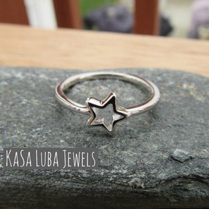 Dainty Sterling Silver Star Ring: Simple Celestial Jewelry - Etsy