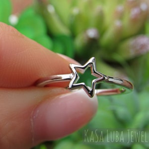 Dainty Sterling Silver Star Ring: Simple Celestial Jewelry - Etsy