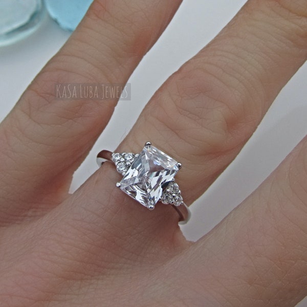 Cubic Zirconia Engagement Ring Etsy