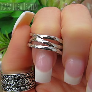 Hammered sterling silver ring - 925 silver - statement ring - gift for her