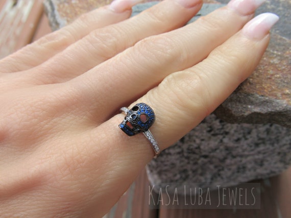 Black ring 2024 with blue stone