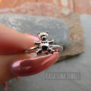 Bear silver ring, bear ring, silver ring, teddybear ring