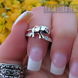 Sterling Silver Elephant ring, 925- elephant jewelry, silver ring, Wisdom & Loyalty - gift for her