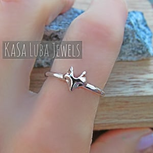 womens Silver Fox ring, Fox silver ring, Fox jewelry