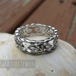 Celtic silver band, statement ring - eternity - solid silver - sterling silver - 925