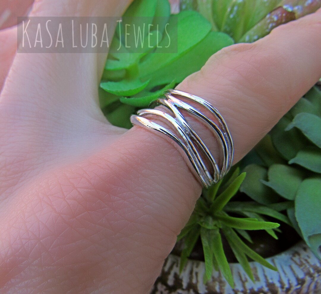 Tidal Turquoise Sterling Silver Adjustable Ring plated in Rhodium