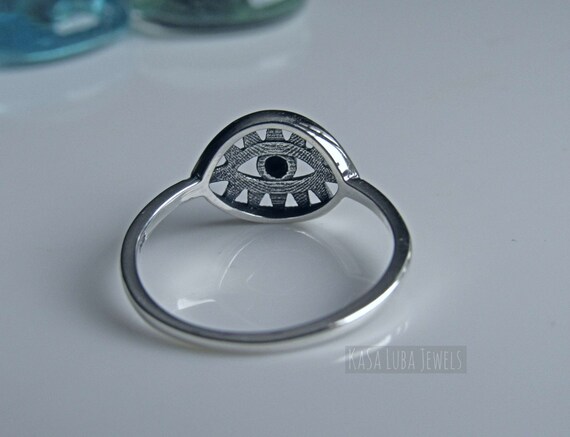 Evil eye ring silver deals