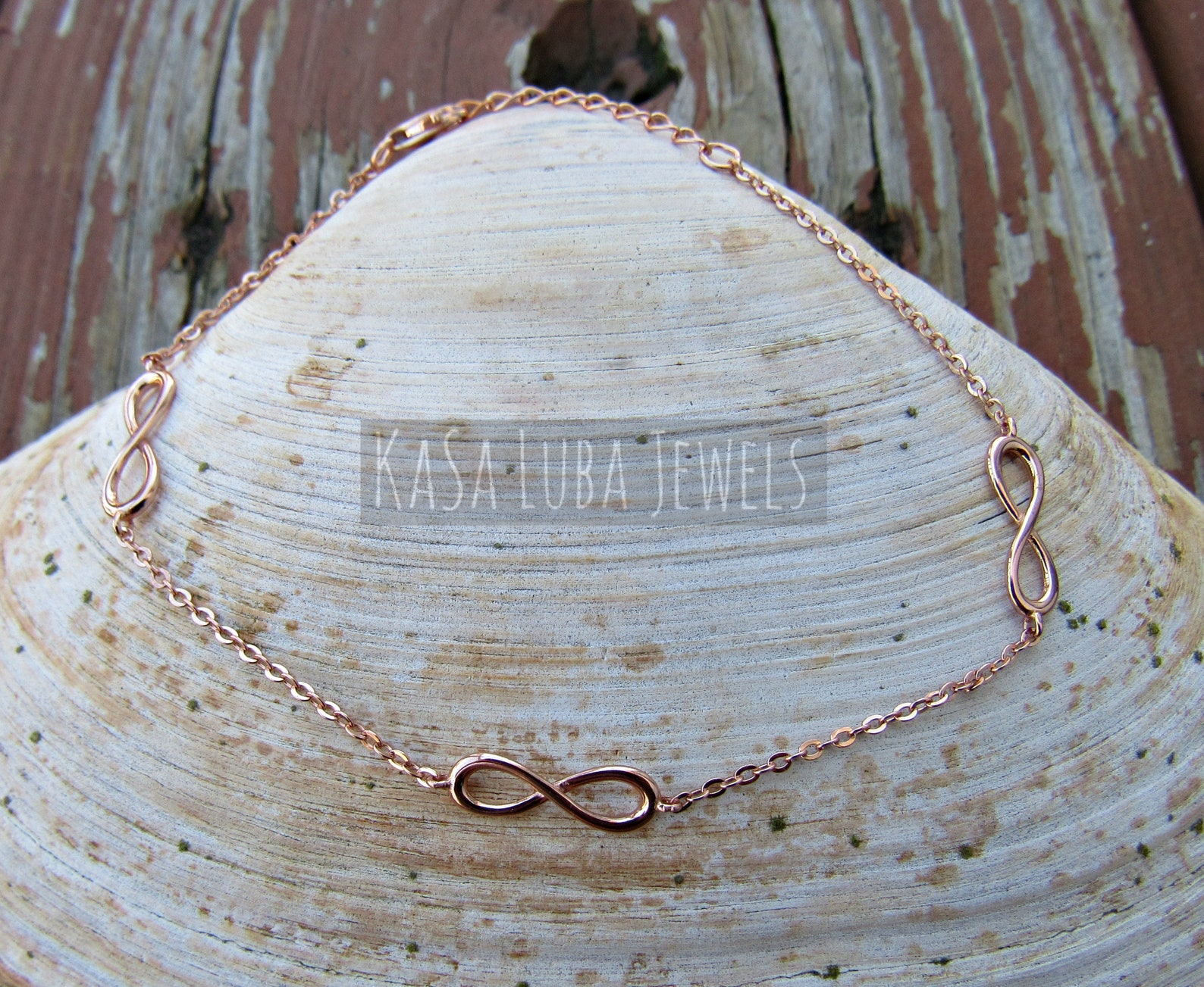 Rose Gold plated Infinity bracelet promise jewelry Dainty Etsy