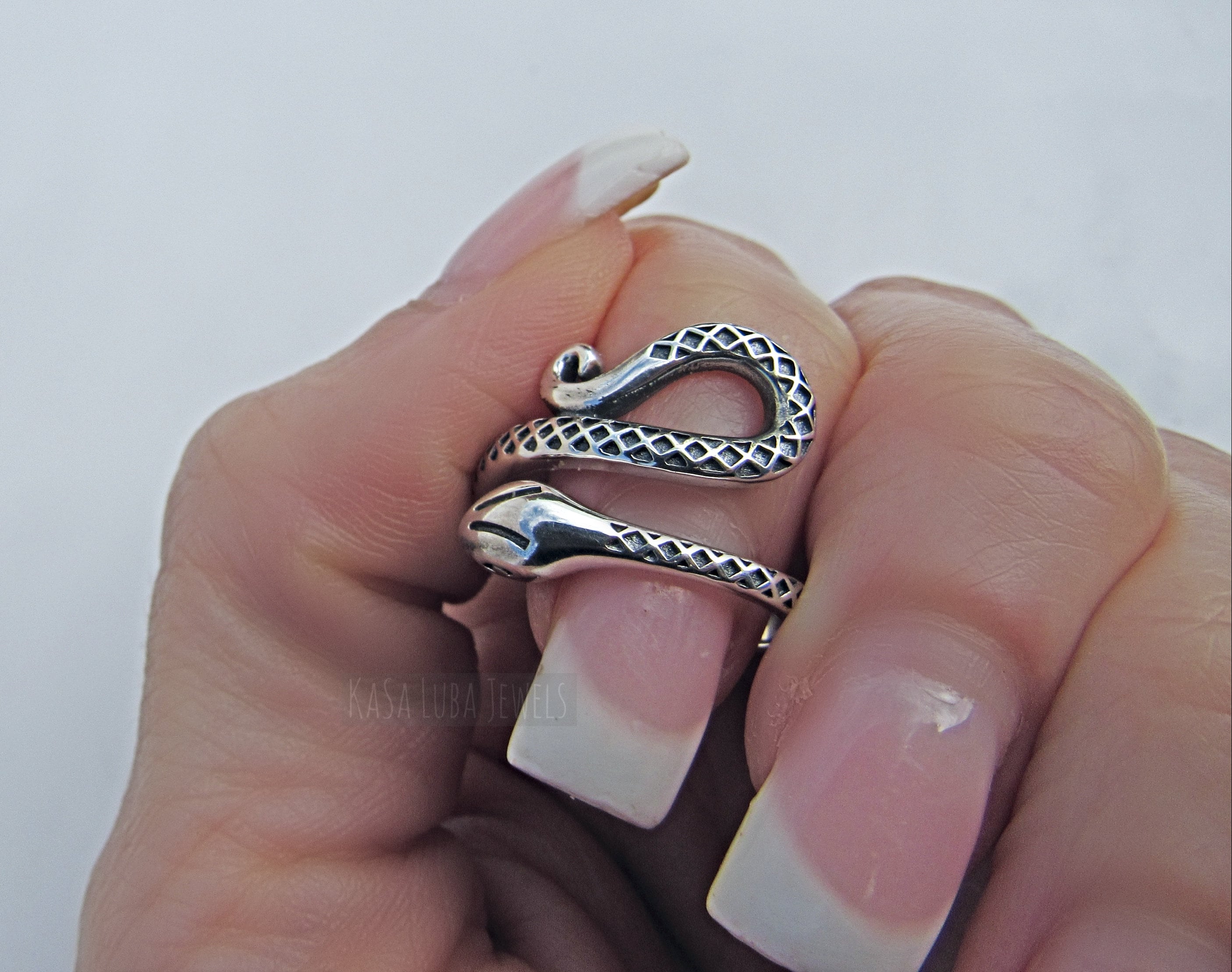 Bague Serpent En Argent Massif 925 Rhodié Avec Oxyde De Zirconium - Taille 52 - Style Animalier - Neuf Avec étiquettes