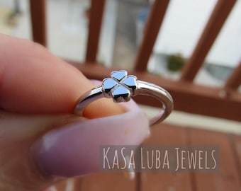Anillo de trébol de plata, anillo de trébol para mujer - joyería irlandesa - sello 925