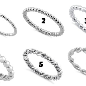 Stackable Silver Ring, Simple, 925 Sterling - Beaded - Sterling Buy the ...