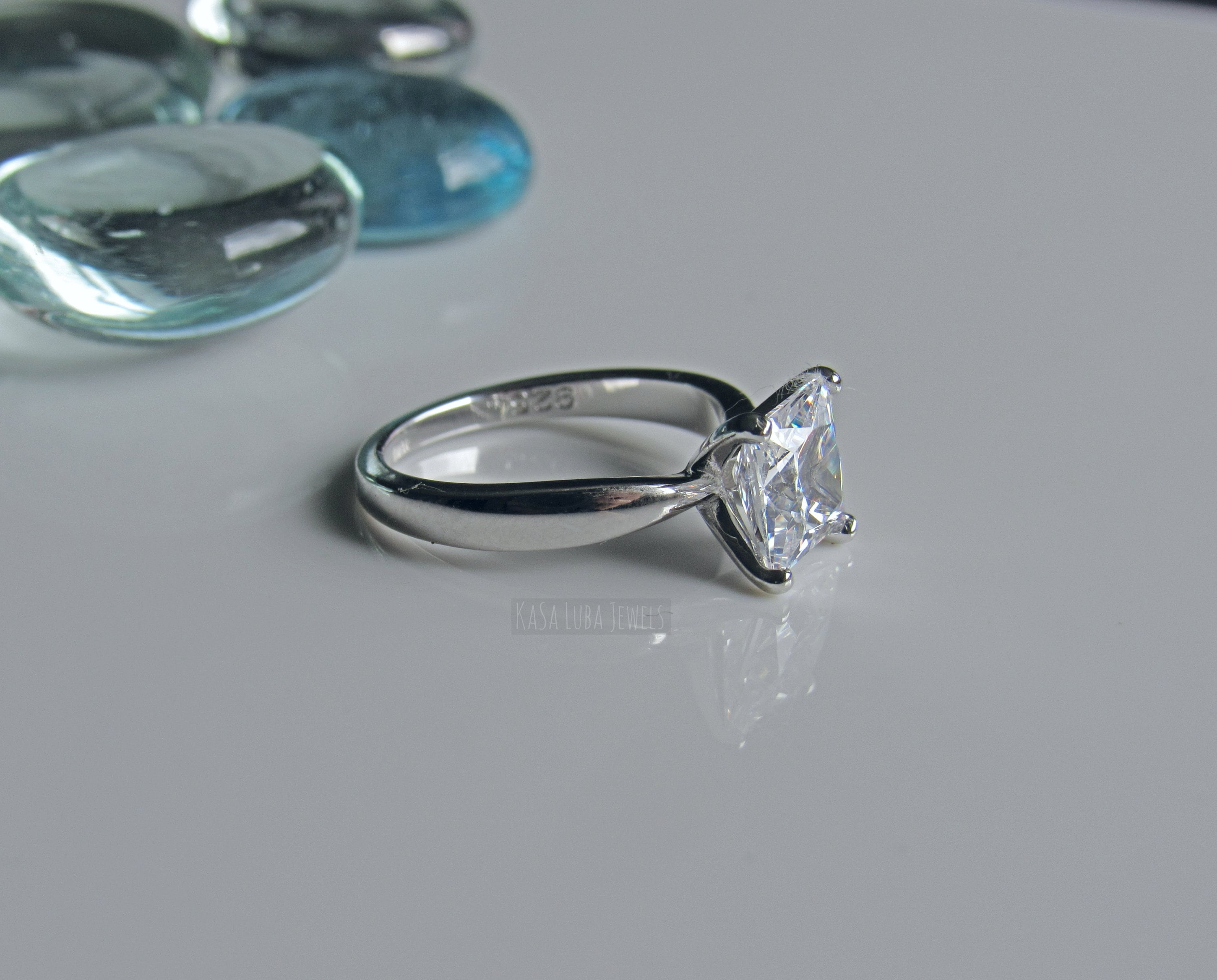 SEA OF ICE Anillo De Compromiso De Plata De Ley 925 De