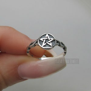 Pentagram Sterling silver ring - solid sterling silver, womens Pentagram jewelry, Mystical, Magical, 5 point star, pentacle