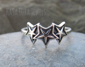 Star silver toe ring, silver toe ring, silver ring  - stamped 925 - solid silver - vacation jewelry