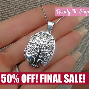 Silver Tree Of Life Pendant - sterling silver locket - gifts for mom - tree of life gifts