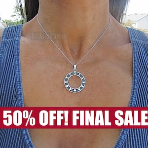 Silver Celtic Moon and Sun Pendant, Tree of life Pendant, Sun and moon jewelry