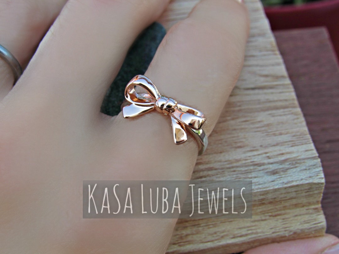 Buy Rose Gold Plated Sterling Silver Bow Ring: Sweet Womens Jewelry Online  in India