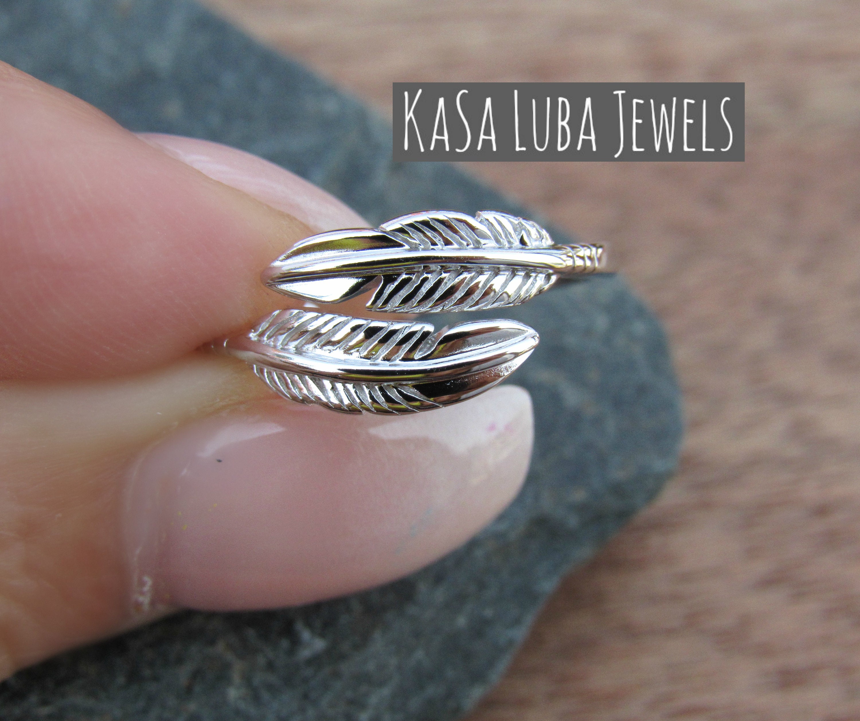 Buy Sterling Silver Feather Wrap Ring - Adjustable Boho Jewelry