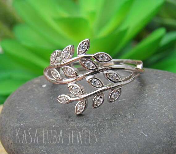 agete silver ring 指輪 «Leaf design» 925 Silver Leaves Leaf Ring,silver Wheat Ring,wheat Jewelry