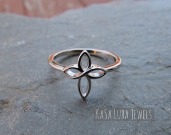 Sterling Silver Cross Ring - Religious Faith Jewelry