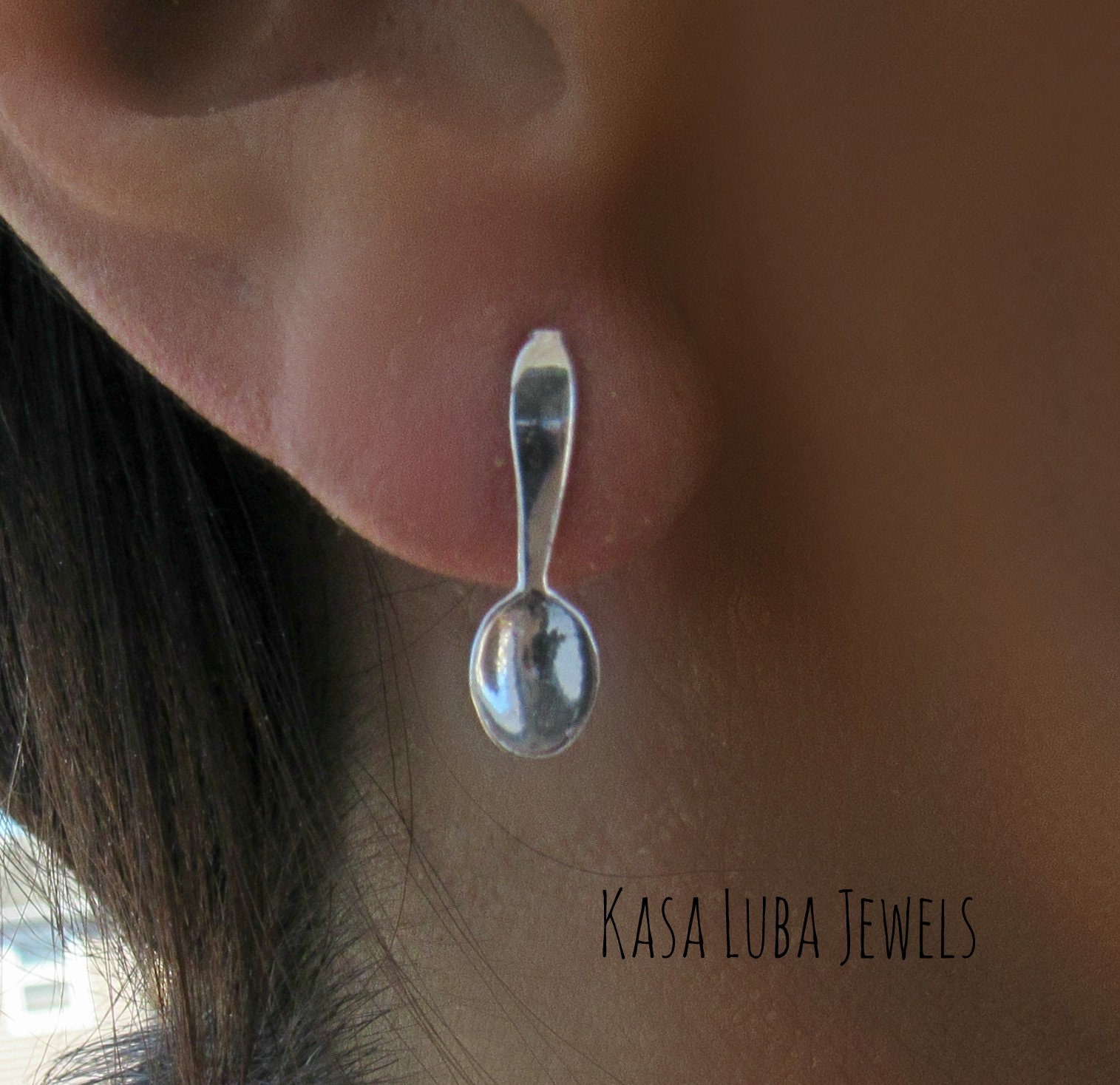 Sterling Silver spoon and fork earrings solid sterling Etsy