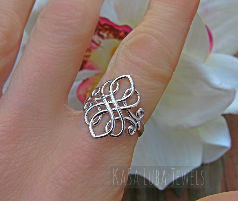 statement ring silver ring unique ring Celtic silver ring