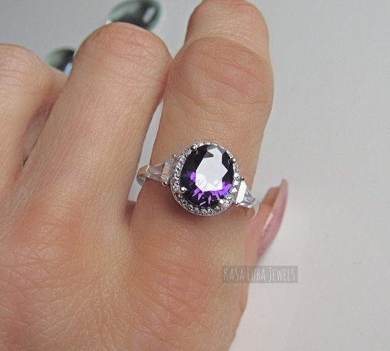 Amethyst Ring 925 Sterling Silver Ring February Birthstone Ring Silver  Amethyst — Discovered