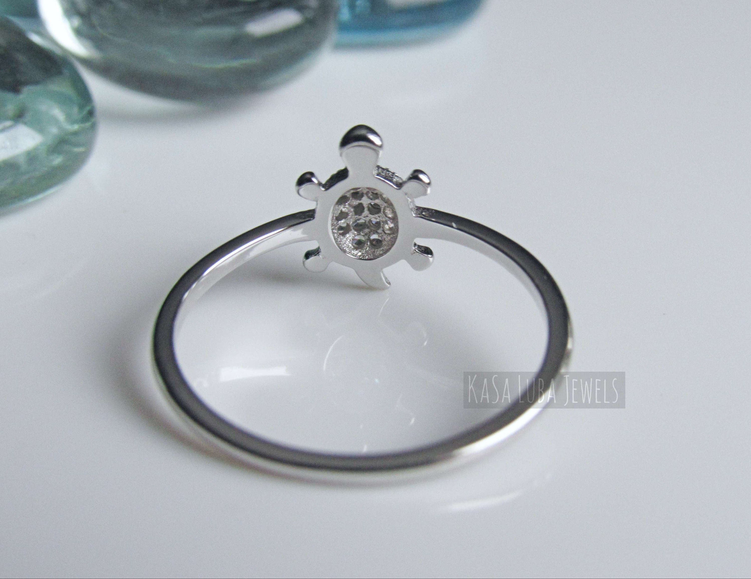 アクセサリー BAGUE TURTLE ring Amazon.com: LOVGIFSET Sterling Silver Turtle Ring Blue Topaz