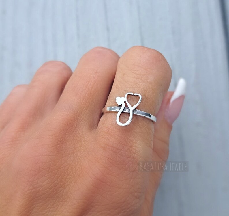 Silver Nurse Ring RN Doctor Health Care Nurse Gift Etsy