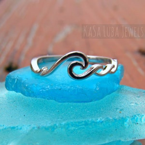 Womens Silver wave ring, wave ring, sterling silver, 925 silver