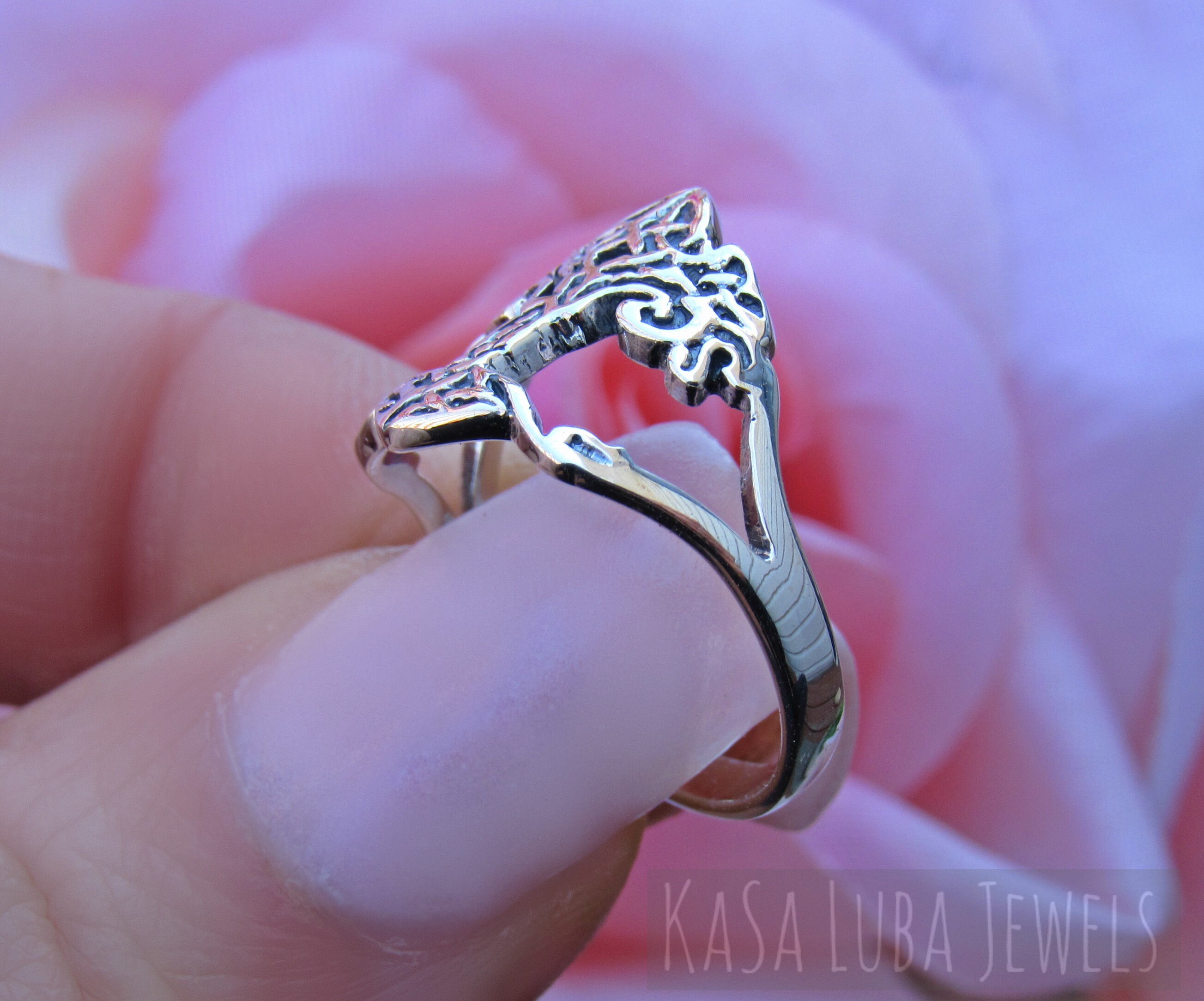 Silver Celtic Knot Tree of Life Ring Womens Celtic Jewelry Etsy