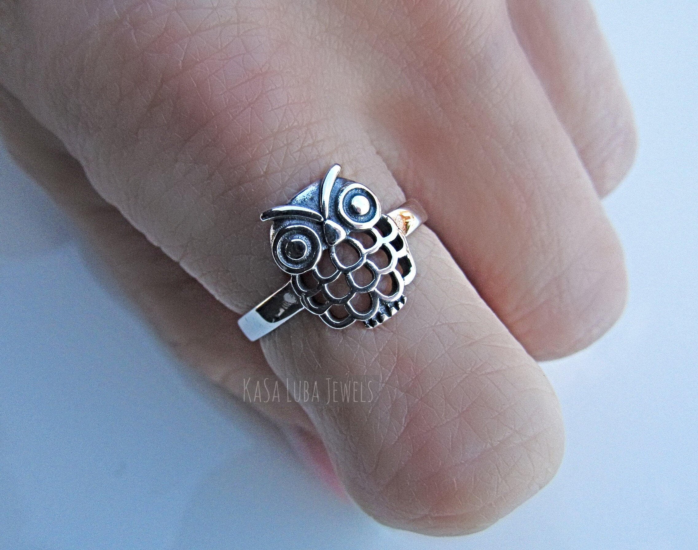 Owl Sterling silver ring - dainty - solid sterling silver - owl lovers - nature - simple ring - cute