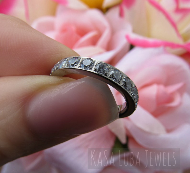 CZ Titanium Eternity Band Cz Diamond Wedding Band 1.7 Carat Etsy