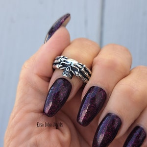 Sterling silver skull ring - Womens - Biker ring - Cool - 925 - unique - Mens