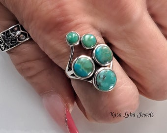 Oxidized Sterling Silver Turquoise Ring - December Birthstone