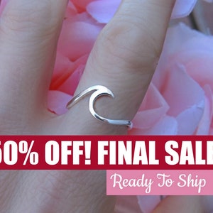 Silver Wave Ring, wave jewelry, sterling silver - 925 silver - solid silver - vacation jewelry - beach lover
