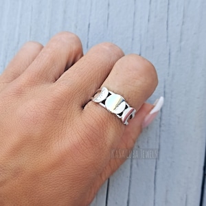 Sterling silver ring, cute, moon phases - statement - womens - sweet, silver 925 - gift for her