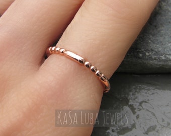 Stackable Eternity Rose Gold plated ring, Silver rose gold ring, womens - stamped 925