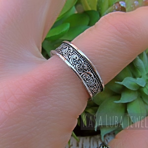 Oxidized silver ring Band, silver band, oxidized ring - sterlng silver - 925 silver