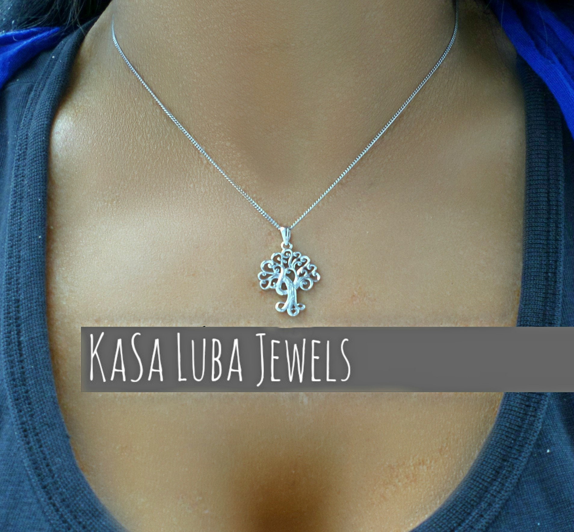 Tree of Life Pendant - SOLID - Sterling Stamped - 925 Silver - Tarnish ...