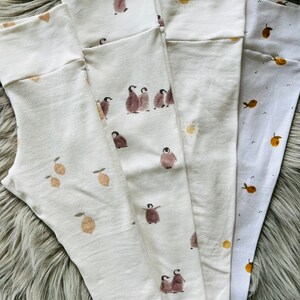 Leggins Baby Kleinkind Zitronen beige weiß gelb Bild 5