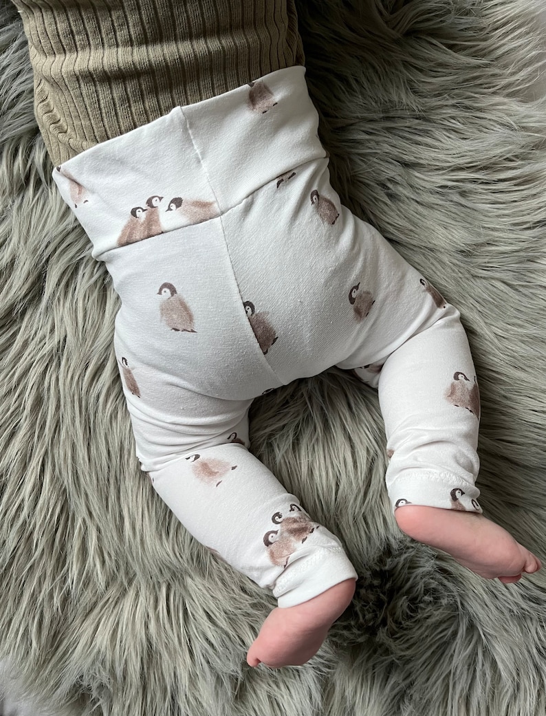 Legging bébé pingouin animal blanc image 1