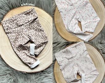 Leggins Leo Baby Kleinkind Leopard weiß braun rosa