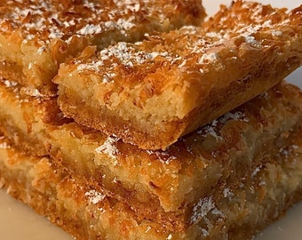 Coconut Ooey Gooey Butter Cake Bars, Brownies, Blondies