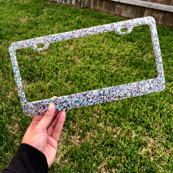 Sparkle License Plate Frame Etsy
