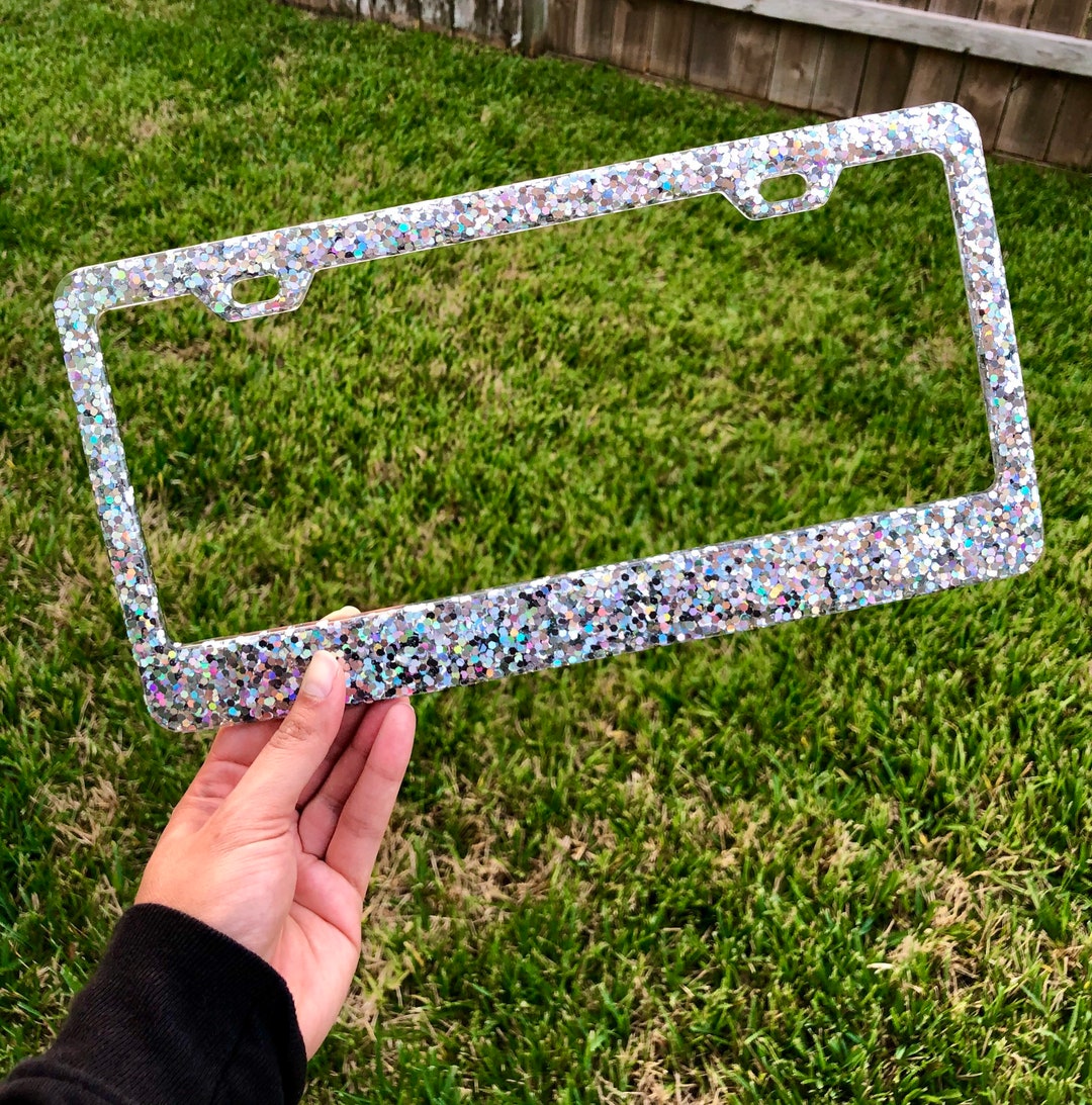 Glitter License Plate Frame and Coaster Combo Etsy