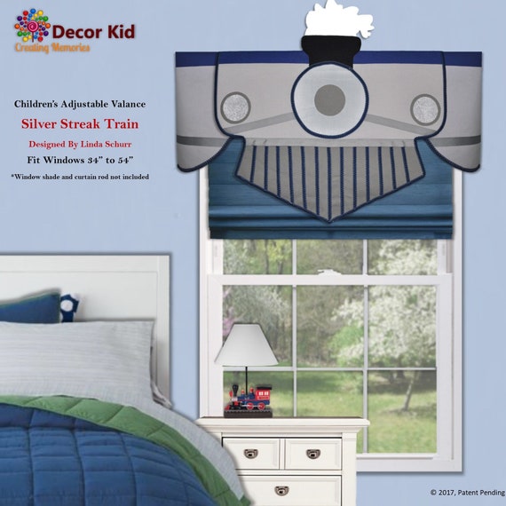 Nursery Kids Room Window Valance Children S Train Window Etsy